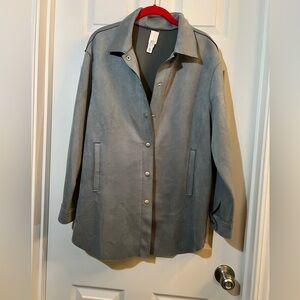 👗 NWOT Elegant Gray Wynne layers faux shade Shacket  size large